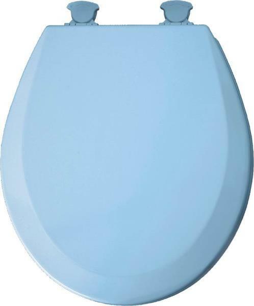 Photo 1 of  Lift-Off Never Loosens Round Closed Front Toilet Seat in Sky Blue