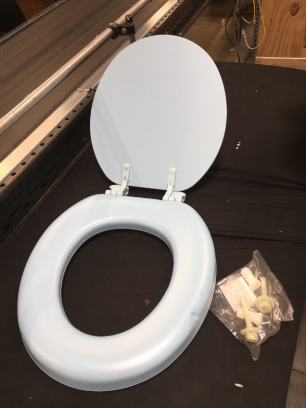 Photo 3 of  Lift-Off Never Loosens Round Closed Front Toilet Seat in Sky Blue
