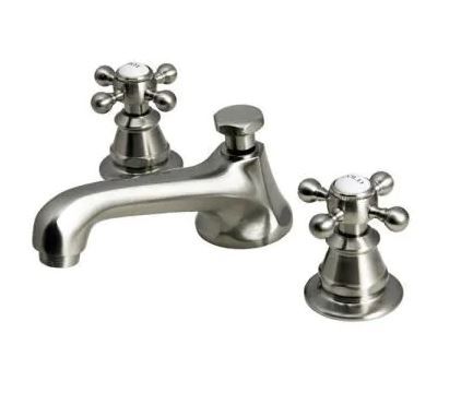 Photo 1 of 8 in. Widespread 2-Handle Century Classic Bathroom Faucet in Brushed Nickel with Pop-Up Drain
