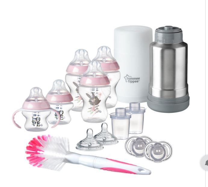 Photo 1 of Brand new Tommee Tippee Closer to Nature Newborn Baby Bottle Feeding Starter Set Pink Girl