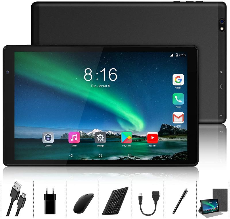 Photo 1 of Tablet 10 inch Octa Core -TOSCIDO Android 10.0,1920x1200 HD IPS,4GB RAM,64GB ROM,13M & 5M Camera,5G Wi-Fi,Bluetooth 5.0,GPS,Type-C,Include Bluetooth Keyboard,Mouse,Tablet Case and More - Black
