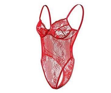 Photo 1 of ANORLURE LACE LINGERIE BODYSUIT RED MEDIUM