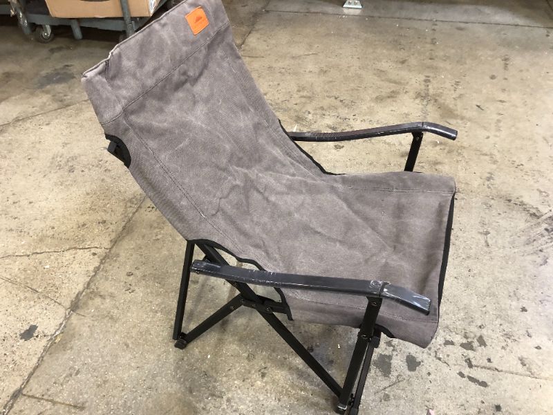 Photo 2 of CAMPINGMOON Foldable Cotton Canvas Campfire Bonfire Open Fire Pits Camping Chair Low Style Chair Gray F-1003C-H
