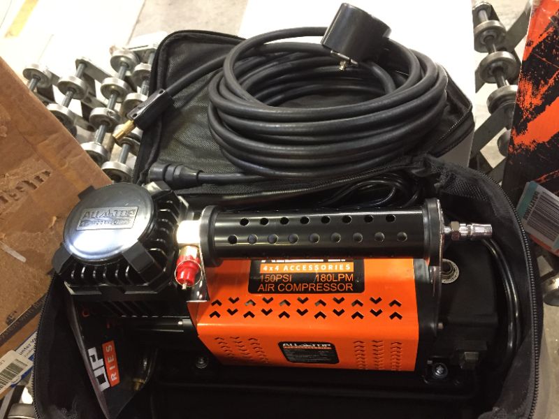 Photo 2 of ALL-TOP Heavy Duty Portable 12V Air Compressor Kit Inflate 180L (6.35Ft³)/Min Max 150PSI Metal Heat Dissipation ensures Duty Job for Pros Includes a 1680D Rugged Carry Bag for 4x4 Vehicle