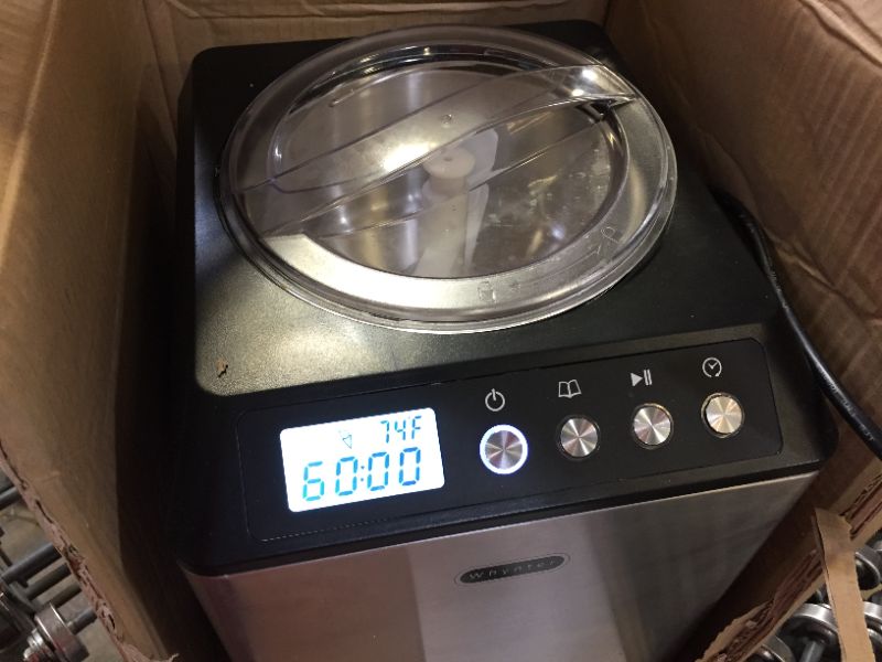 Photo 1 of 2.1 Qt. Stainless Steel Electric Ice Cream Maker with Built-In Timer