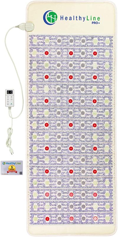 Photo 1 of Healthyline Advanced Infrared Heating Pad - Amethyst, Tourmaline and Jade Gemstones - Photon Red Light Therapy - Heat Mat for Muscle, Joint, Nerve, Arthritis Pain Relief (74" x 28" Pro)
