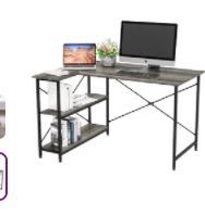 Photo 1 of Bestier Small L-Shaped Desk With Storage Shelves Corner Desk With