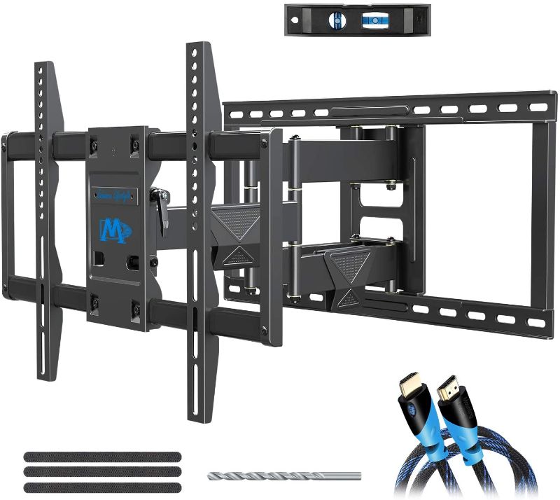Photo 1 of Mounting Dream TV Wall Mount Bracket for Most 42-75 Inch TVs, Premium TV Mount, Full Motion TV Mounts with Swivel Articulating Dual Arms, VESA 600x400mm Fits 16, 18, 24 inch Studs, 132 lbs MD2298
