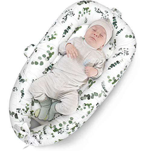 Photo 1 of Cosy Nation Baby Lounger, Baby Nest, Breathable Newborn Co Sleeping Bed, Soft Waterproof Insert, Portable for Traveling, Great Partner for Crib or Bassinet, Gift for Infant(Eucalyptus Leaf)
