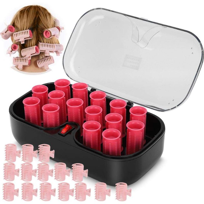 Photo 1 of Electric Heated Rollers, 15Pcs Electric Hair Curler Roller, 30mm Hair Perm Rods with Hair Clips Clamp Hair Rollers Hair Styling Tool for Short and Long Hair 110-220V(1#)
