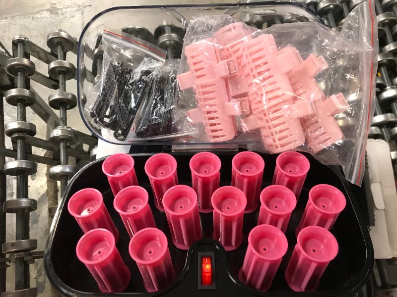 Photo 2 of Electric Heated Rollers, 15Pcs Electric Hair Curler Roller, 30mm Hair Perm Rods with Hair Clips Clamp Hair Rollers Hair Styling Tool for Short and Long Hair 110-220V(1#)
