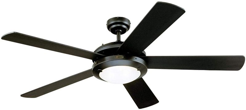 Photo 1 of Westinghouse Lighting 7224200 Comet Indoor Ceiling Fan with Light, Matte Black
