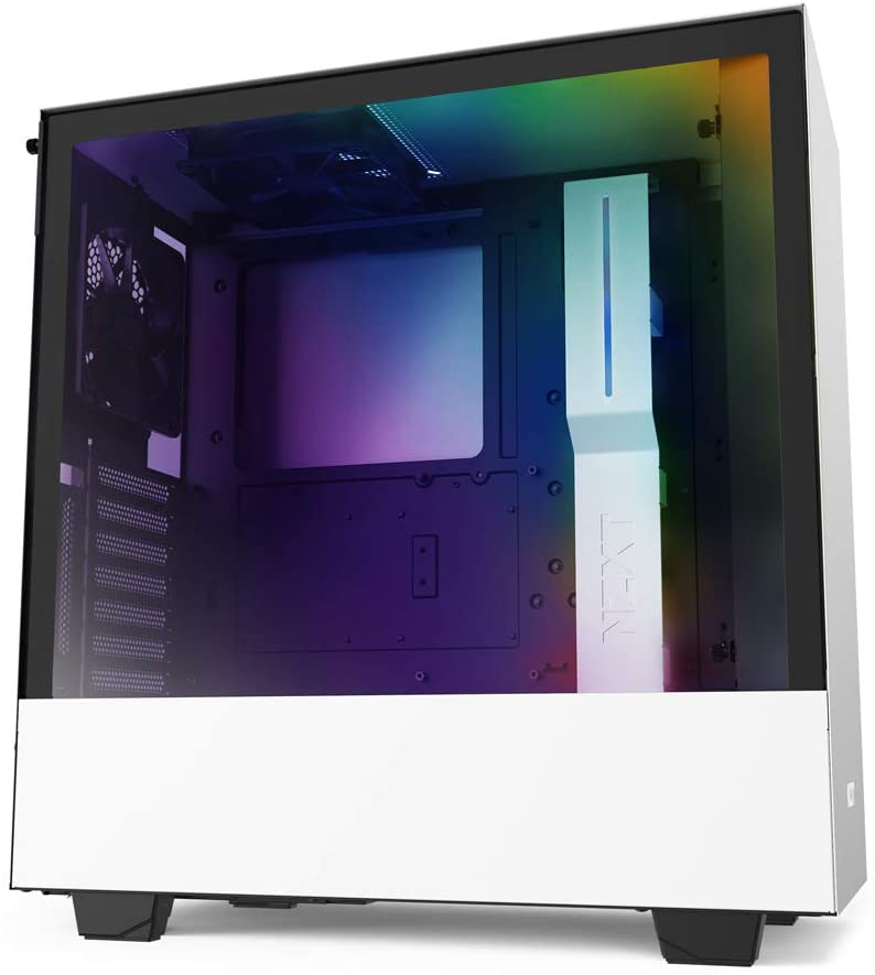 Photo 1 of NZXT H510i - CA-H510i-W1 - Compact ATX Mid -Tower PC Gaming Case - Front I/O USB Type-C Port - Vertical GPU Mount - Tempered Glass Side Panel - Integrated RGB Lighting - White/Black
