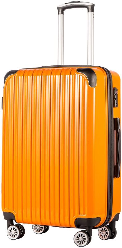 Photo 1 of Coolife Luggage Expandable(only 28") Suitcase PC+ABS Spinner 20in 24in 28in Carry on (orange new, M(24in))
