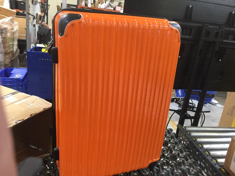 Photo 4 of Coolife Luggage Expandable(only 28") Suitcase PC+ABS Spinner 20in 24in 28in Carry on (orange new, M(24in))
