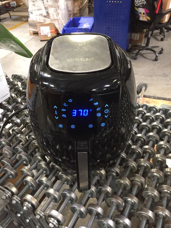 Photo 1 of 8-in-1 5.8 Qt. Black Electric Air Fryer with Recipe Book