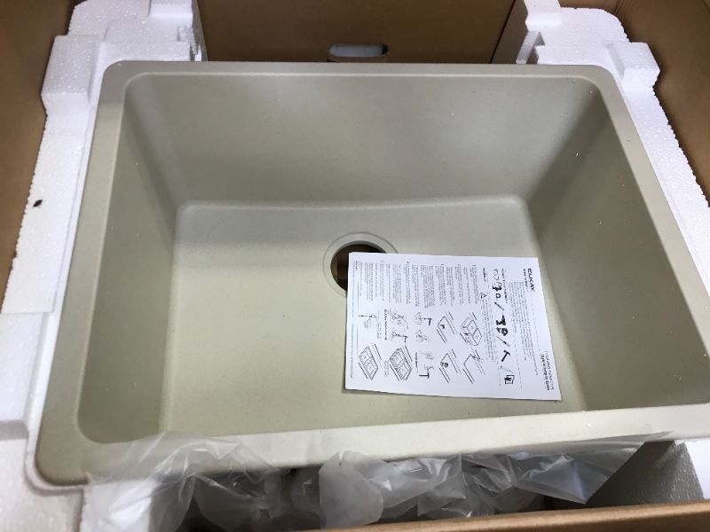 Photo 1 of Elkay ELGU2522BK0 Gourmet e-granite Single Bowl Undermount Sink, Available in Various Colors