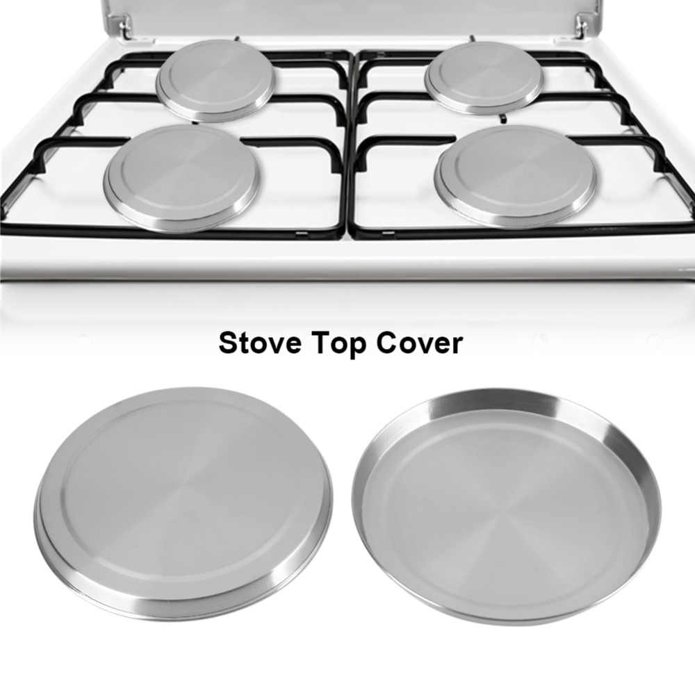 Photo 1 of 4Pcs/Set Stainless Steel Kitchen Stove Top Burner Covers Cooker Protection Cover Lid Cooking Tool