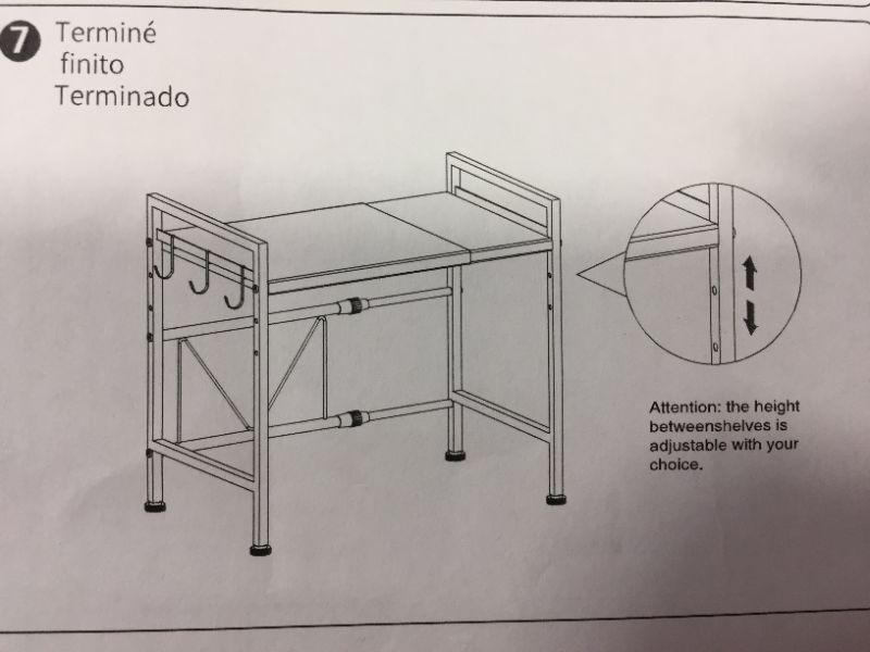 Photo 1 of i BKGOO - Extendable shelf for microwave oven, white
