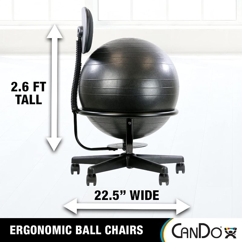 Photo 2 of CanDo Metal Ball Chair - Inflatable Ergonomic Active Seating Exercise Ball Chair With Air Pump for Home, Office, and Classroom
