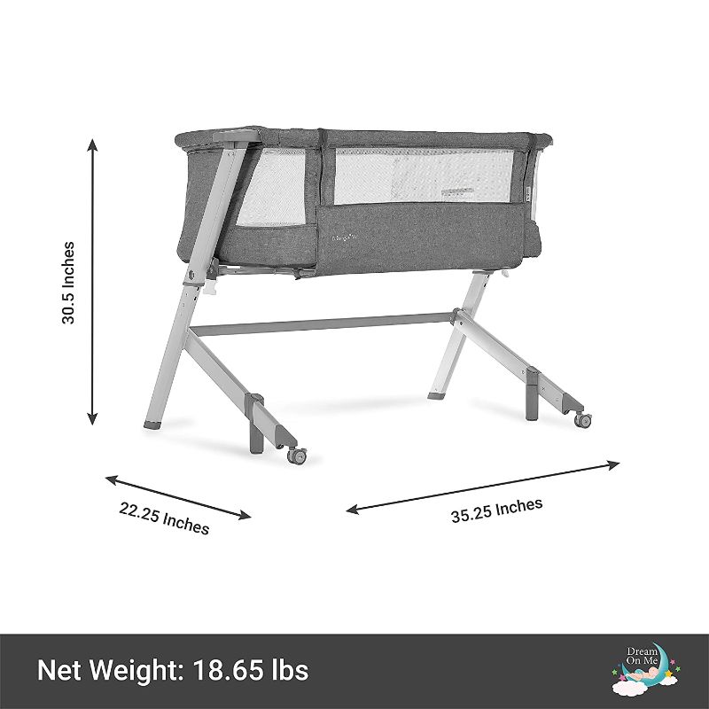 Photo 1 of Dream On Me Skylar Bassinet & Bedside Sleeper, Grey
