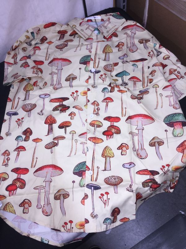 Photo 1 of button shirt mushrooms yellow medium