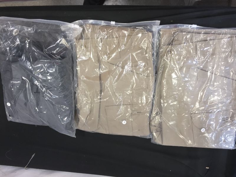 Photo 2 of 3 pack of women's cargo pants size medium 2 khaki and 1 grey