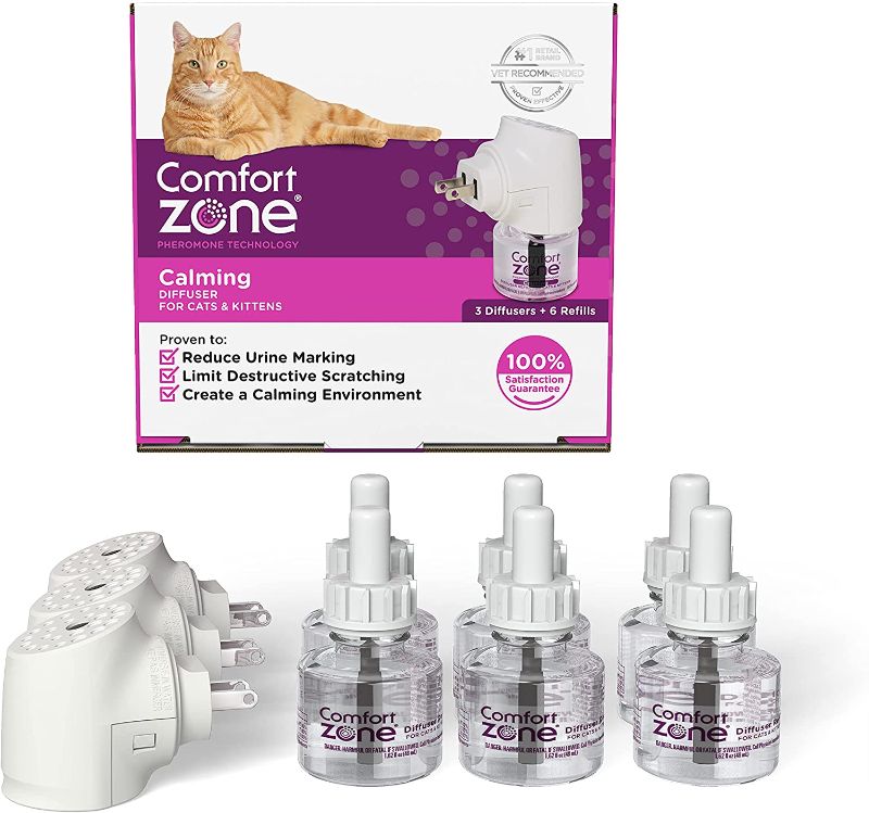 Photo 1 of 3 Diffusers Plus 6 Refills | Comfort Zone Cat Calming Kit (Value Pack) for a Calm Home | Veterinarian Recommend | De-Stress Your Cat and Reduce Spraying, Scratching, & Other Problematic Behaviors
