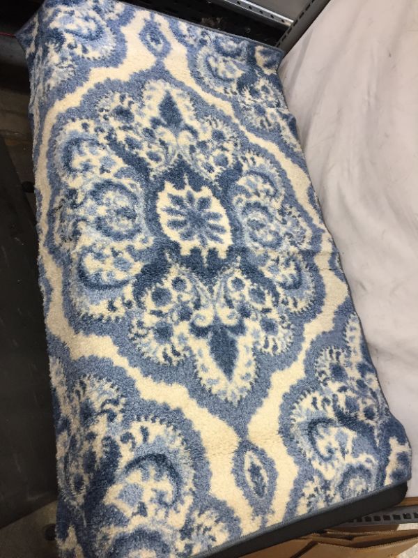 Photo 1 of 45X30 RUG BLUE/WHITE