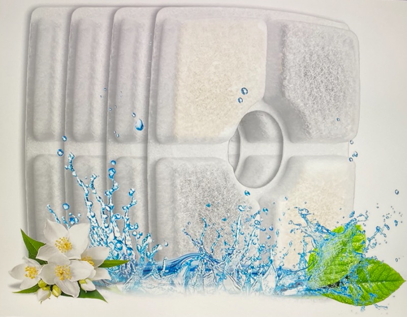 Photo 1 of Replacement Filters for Cat Fountain, NEIQII 4-Pack Square Replacement Filters for 84oz/2.5L Automatic Pet Water Fountain Dog Water Dispenser