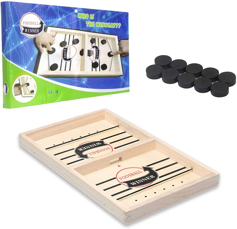 Photo 1 of Fast Sling Puck Game, Desktop Battle, Winner Board Game, Foosball Slingshot Toy, Hockey Table Game for Kids and Adults (Regular)