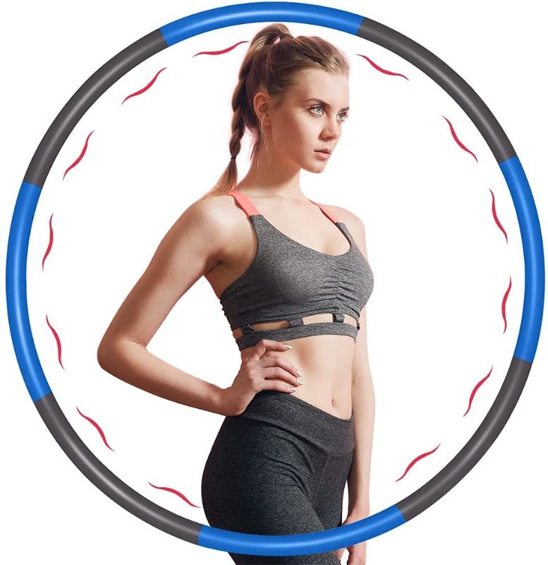 Photo 1 of NZACE Weighted Exercise Fitness Hoop 8 Section Detachable Exercise Hoop, Portable Soft Adjustable Design Weighted Hoop for Women Man Lose Weight, Sport, Workout