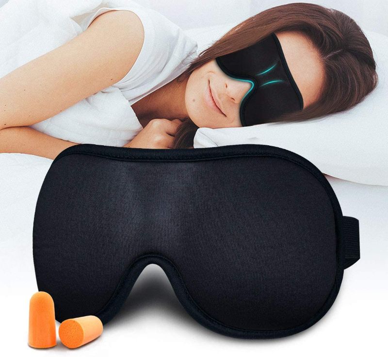 Photo 1 of Sleep Mask For Women Men, Ultrathin Light Blocking Sleeping Mask, No Pressure On Eyes 3D Contoured Blindfold, Soft Comfort Eye Shade Cover for Travel/Naps/Yoga/Shift Work.?Black?