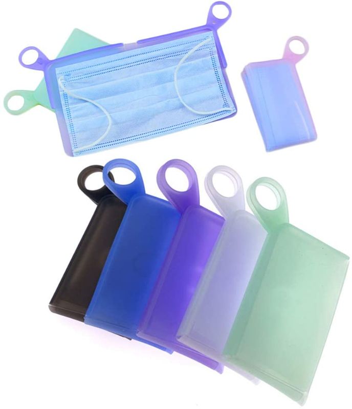 Photo 1 of 6 pcs Silicone Face Mask Storage Case, 6 colors