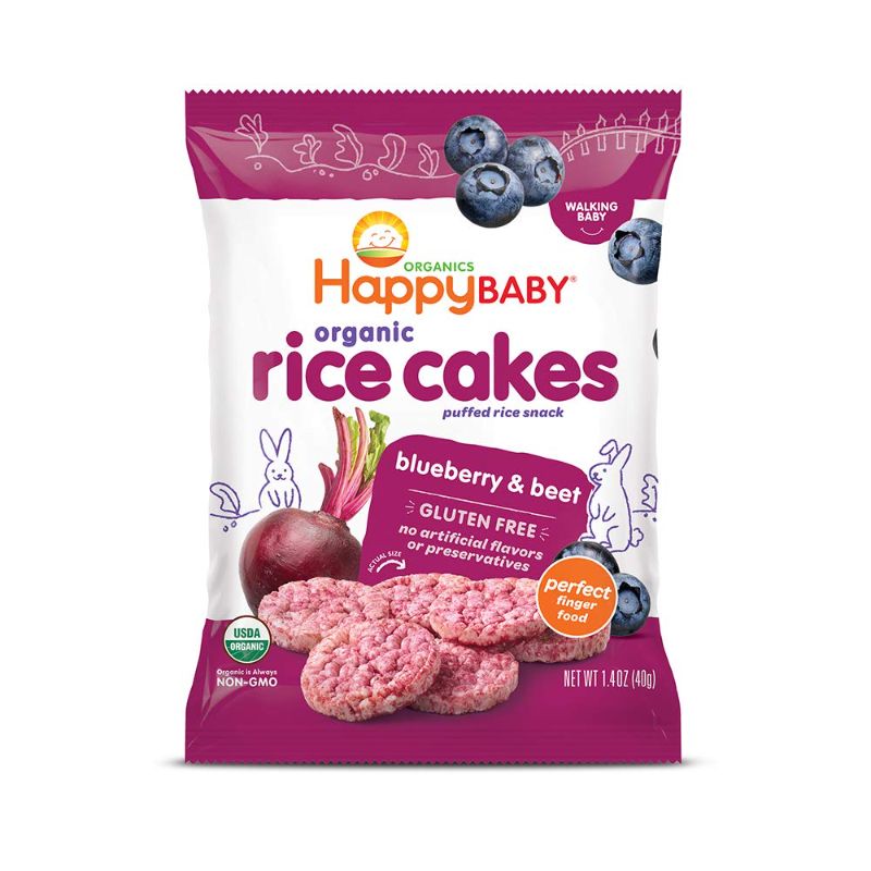 Photo 1 of Happy Baby Organic Rice Cakes Blueberry & Beets, 1.4 Ounce Packets (Pack of 10) (Packaging May Vary)