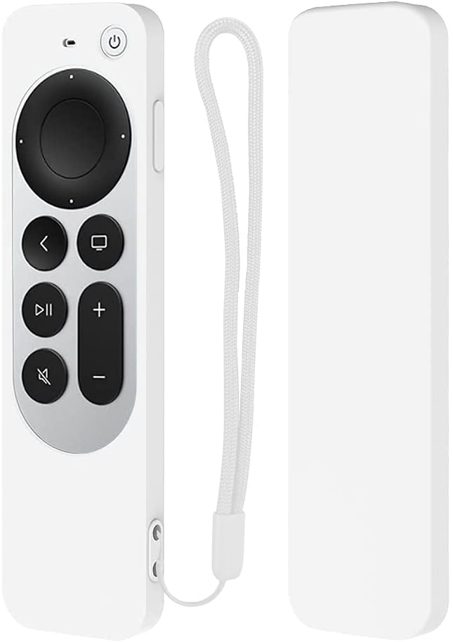 Photo 1 of Silicone Case for Apple TV 4K 2021 Siri Remote (2nd Generation), Protective Shockproof Non-Slip Cover Compatible with Apple TV 4K 6th Gen Remote Control (White)