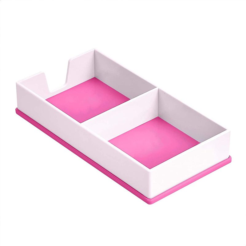 Photo 1 of Amazon Basics Sticky Note Holder - Pink and White