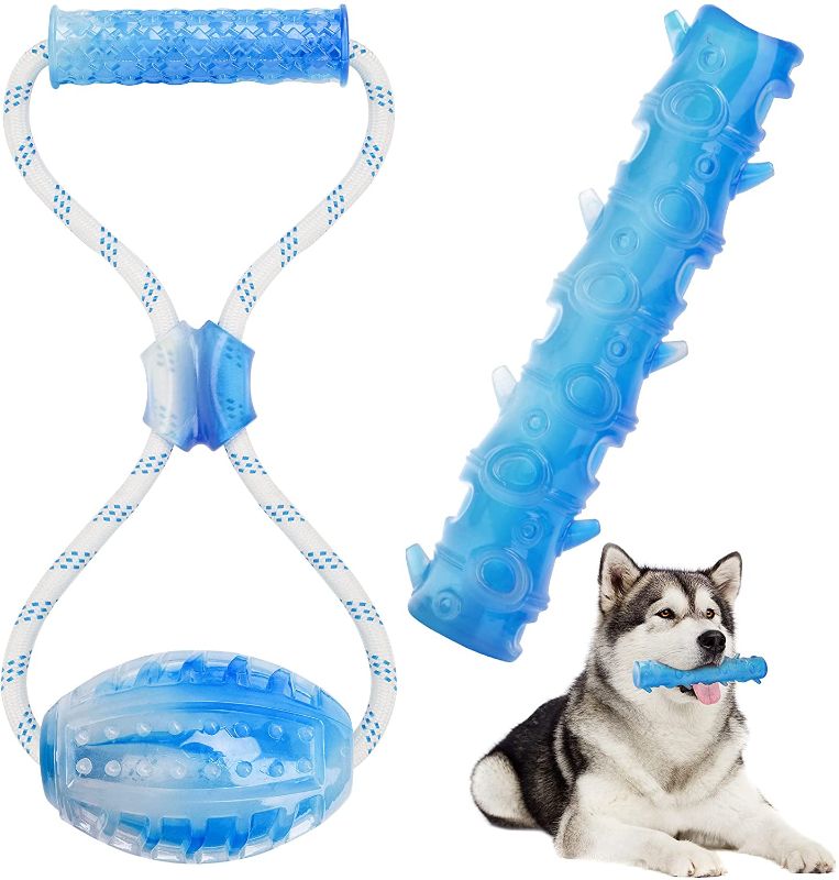 Photo 1 of Dogtasticc,Dog Chew Toys Value Pack-Glow in The Dark Interactive Dog Toys with Dog Toothbrush & Dog Tug Toy for Dental Health,Squeaky Dog Toys for Medium Dogs,Puppy Teething Dog Rope Toys Non-Toxic
