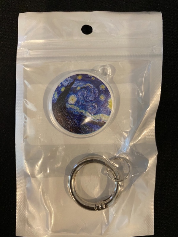 Photo 1 of Airtag Case, Clear Starry Night with keychain
