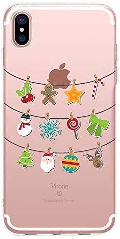 Photo 1 of iPhone XR Case, Blingy's New Christmas Style Transparent Clear Soft TPU Protective Rubber Case Compatible for iPhone XR (Christmas Ornaments)