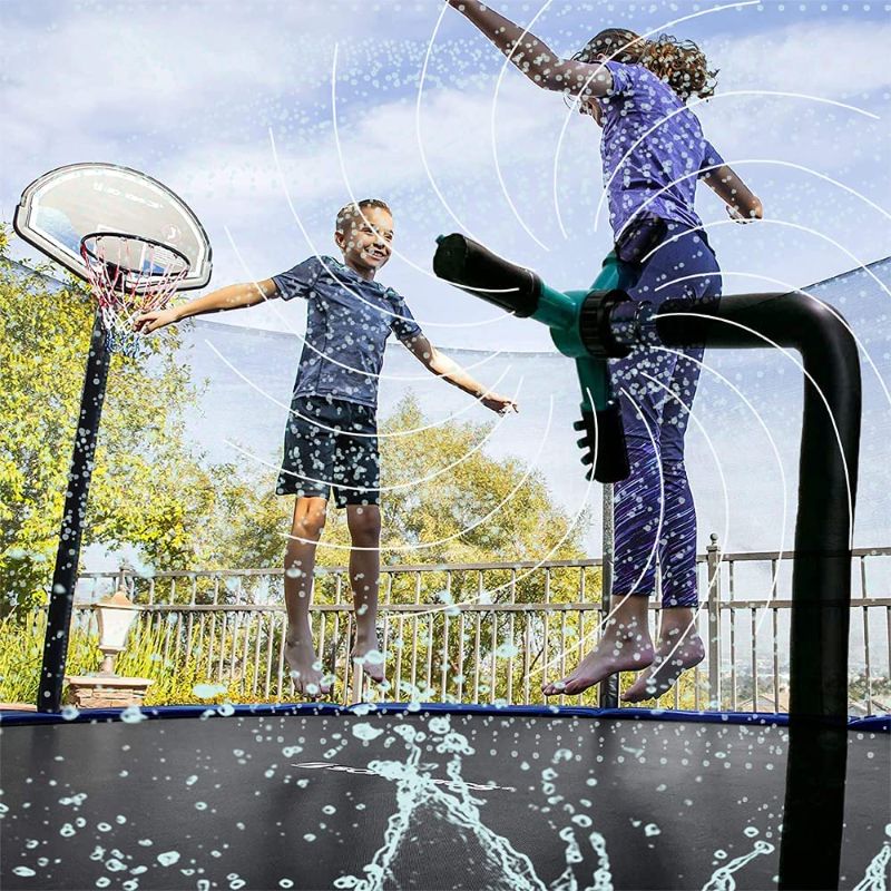 Photo 1 of Tevigo Trampoline Sprinkler,360 Degrees Rotation Sprinkler for Trampoline Sprinkler Outdoor 360 Degree Whirl Sprinkler Fun Water Park Rotating Sprinkler, Accessories Included - BONUS WATER BALLOONS