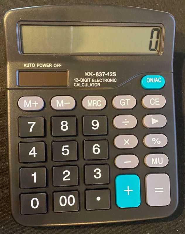 Photo 1 of Calculator HIHUHEN 12 Digit Desk Calculator Large Buttons Solar Desktop Calculator for School Home Office - Battery Included 