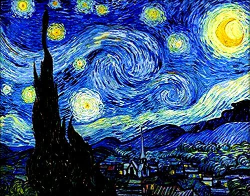 Photo 1 of Diamond Painting Kits for Adult Van Gogh's Starry Night , 5D Diamond Paintings Full Drill DIY Cross Stitch Embroidery Craft for Home Decor Gift (11.8 x 15.7 Inches)