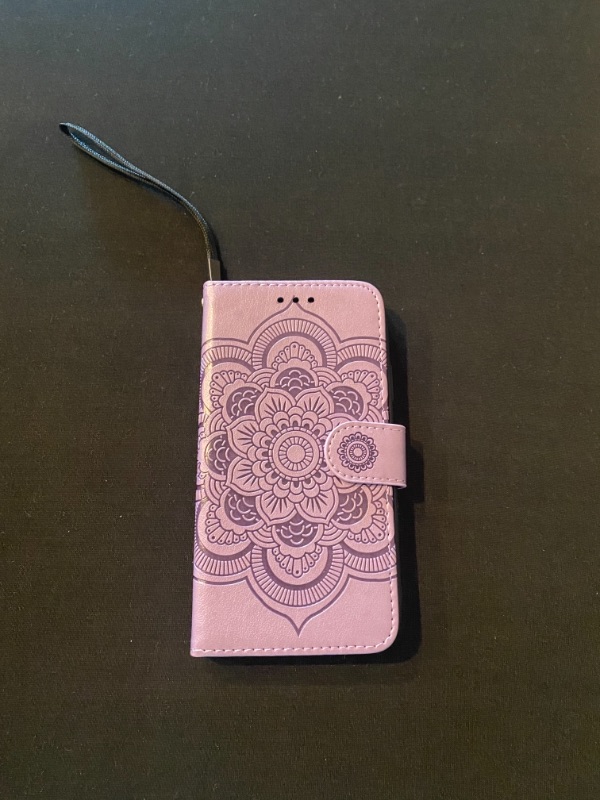 Photo 1 of iPhone 11 Case, iPhone 11 Wallet Case 2 in 1,with Card Holder,Kick Stand,RFID Protection,Strap,Mandala Embossed Leather Wallet Case for iPhone 11-6.1 inch,Purple