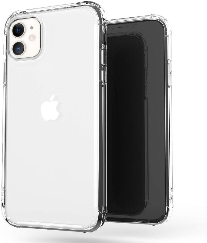 Photo 1 of Phone 11 Case Clear Transparent TPU Soft Slim Flexible Bumper Hard PC Back Cover Phone Case for iPhone 11 6.1 inch 2019 - Silver