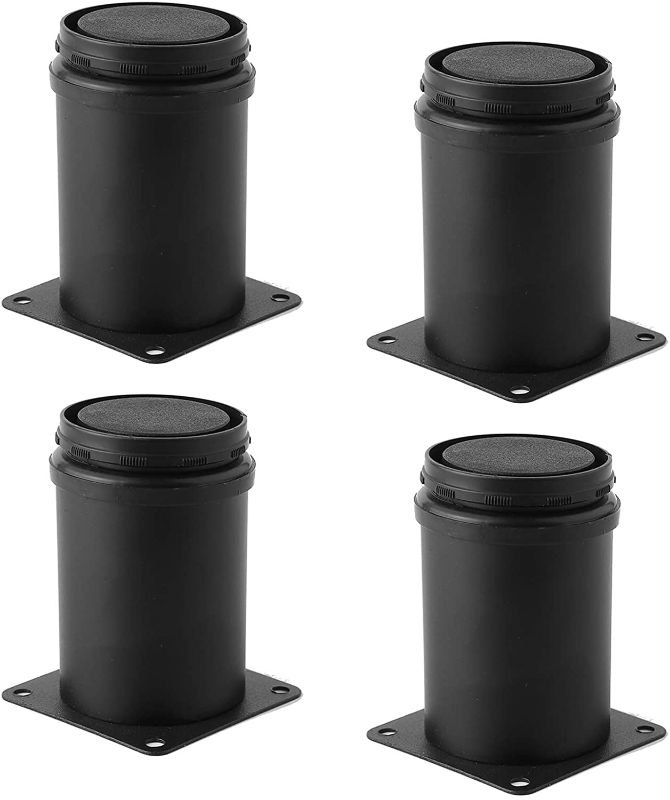 Photo 1 of 3 Inch Adjustable Metal Desk Table Furniture Legs, Replacement Leg Legs for Coffee Table, Desk, etc, Set of 4 (Black)