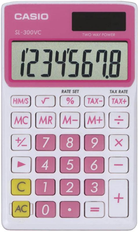 Photo 1 of Casio SL-300VC Standard Function Calculator, Pink