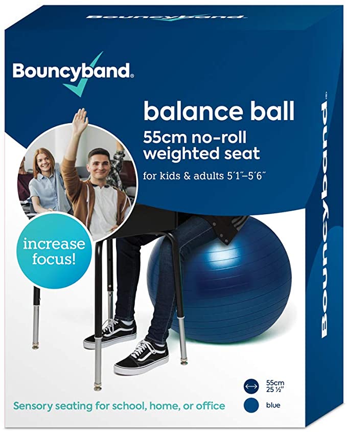 Photo 1 of Balance Ball - No-Roll Weighted Seat is a Flexible Chair for School, Office or Home (Medium, Dark Blue)