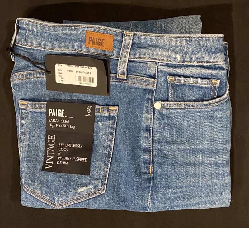 Photo 1 of PAIGE Sarah Slim Women's High Rise Slim Leg (Color: EMBARCADERO, Size 28)