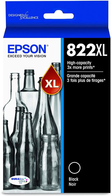 Photo 1 of EPSON T822 DURABrite Ultra Ink High Capacity Black Cartridge (T822XL120-S) for Select Epson Workforce Pro Printers